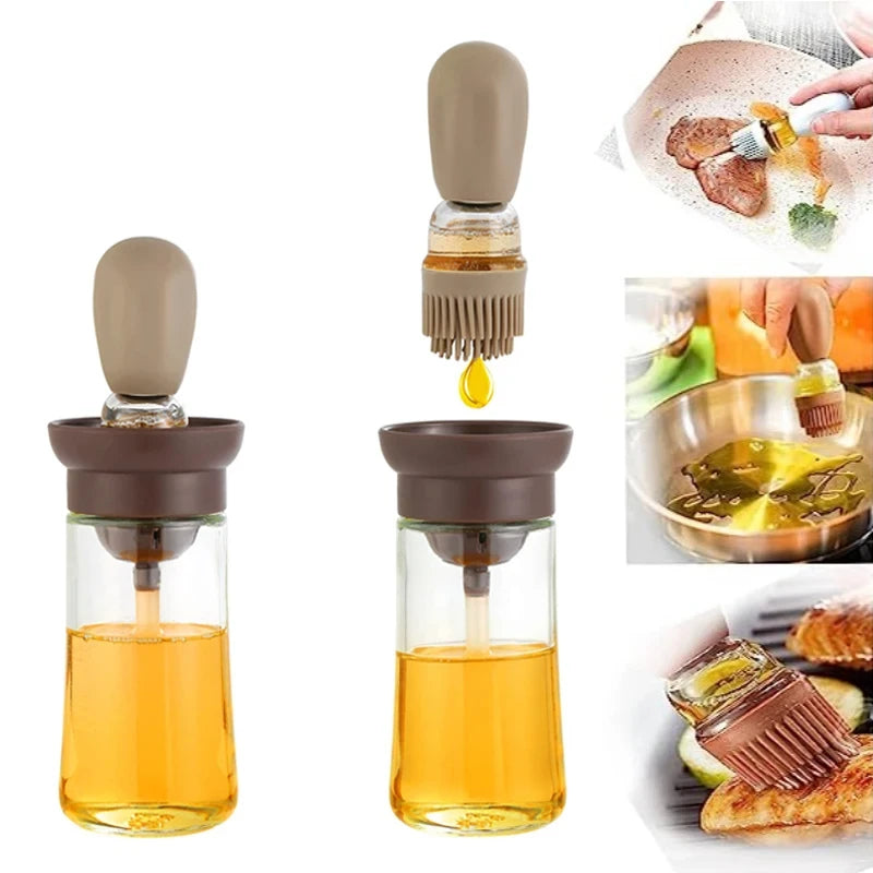 2-in-1 Oil Dispenser Bottle with Silicone Brush