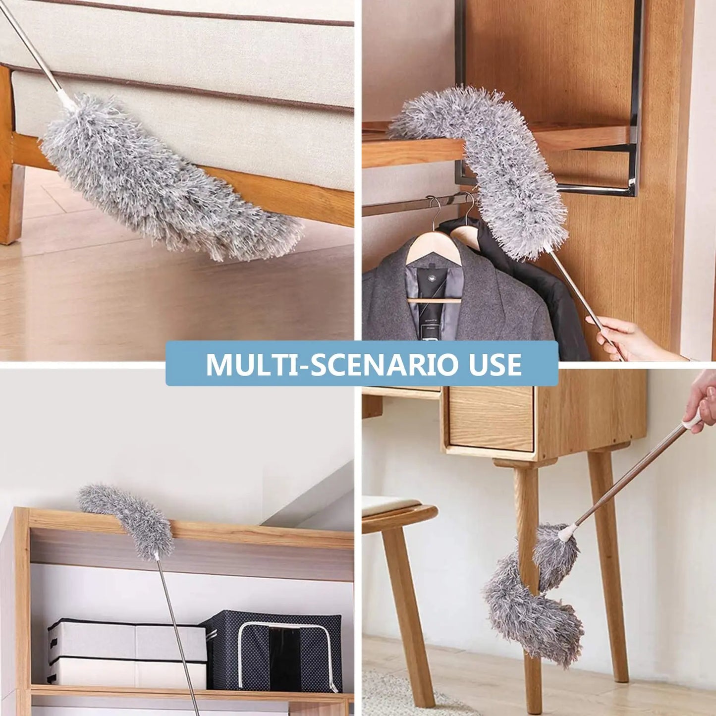 Extendable Microfiber Duster with 100" Telescopic Pole