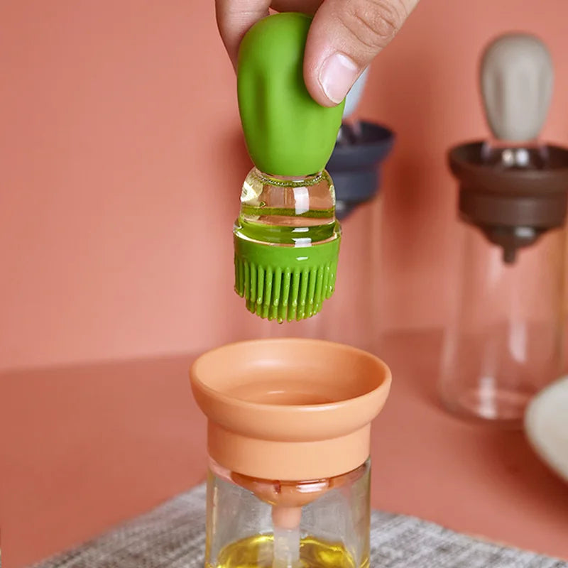 2-in-1 Oil Dispenser Bottle with Silicone Brush