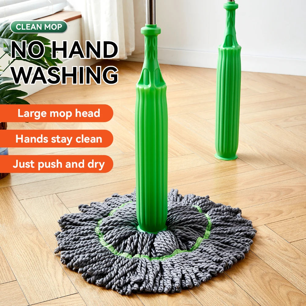 2-in-1 Self-Wringing Spin Mop with 360° Rotating Head
