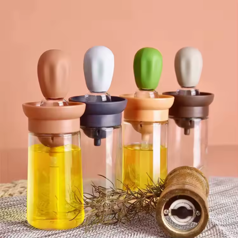 2-in-1 Oil Dispenser Bottle with Silicone Brush